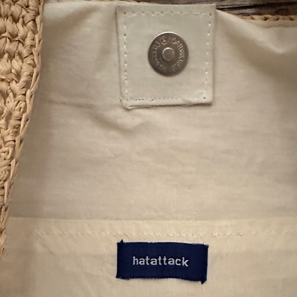Hat Attack Woven Straw Tote in Natural Tan - Picture 2 of 3